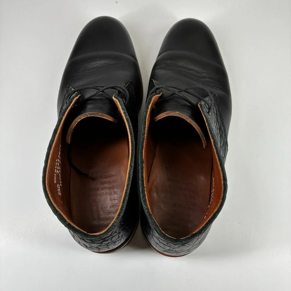 HELM Boots The Pete Men's US 8.5D Black Leather Chukka Casual Dress Boots H0039